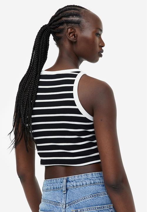 H&M - Cropped vest top - black multi