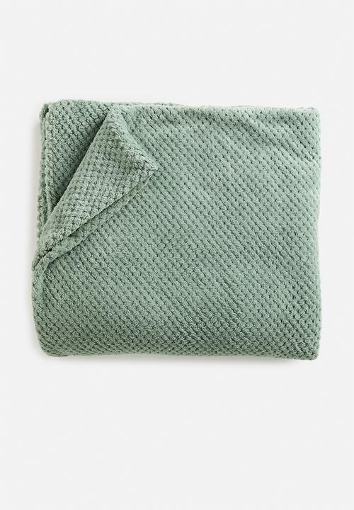 Sixth Floor - Waffle Fleece Throw - sage