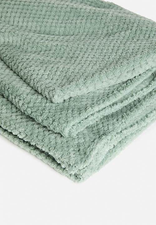 Sixth Floor - Waffle Fleece Throw - sage