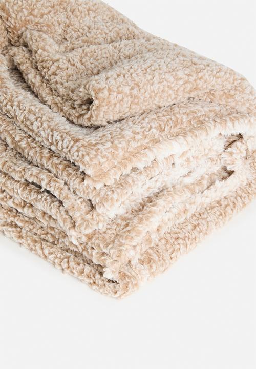 Sixth Floor - Shaggy Fleece Melange Throw - natural