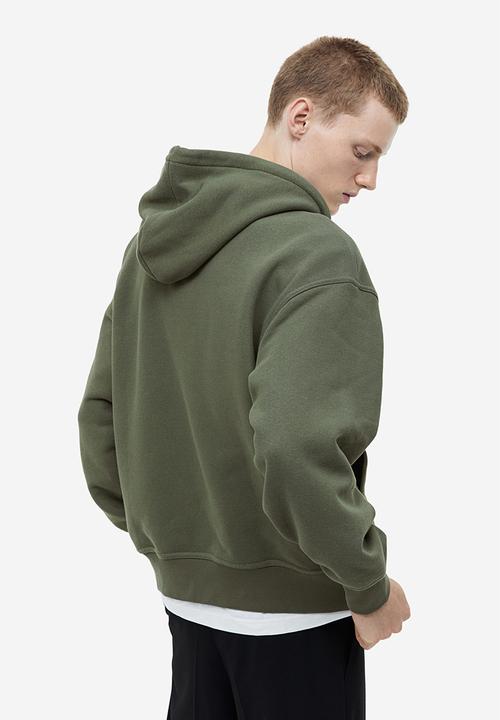 H&M - Oversized fit zip-through hoodie - khaki green