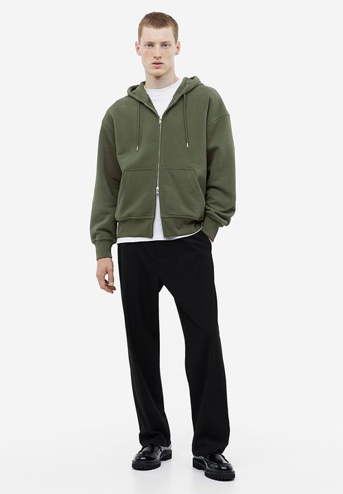 H&M - Oversized fit zip-through hoodie - khaki green