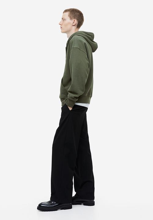 H&M - Oversized fit zip-through hoodie - khaki green