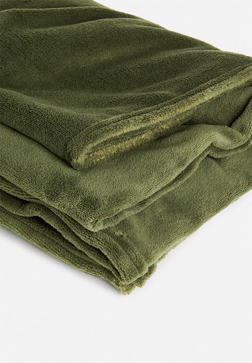 Sixth Floor - Fleece Throw - olive
