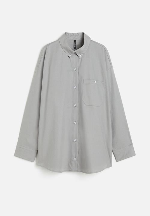 H&M - Oversized poplin shirt - grey