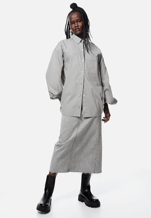 H&M - Oversized poplin shirt - grey