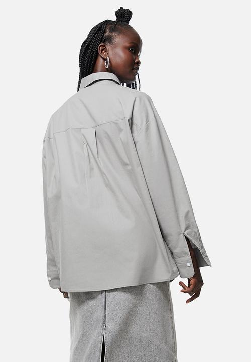 H&M - Oversized poplin shirt - grey