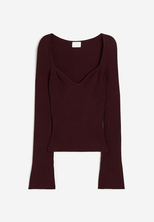 H&M - Rib-knit jumper - burgundy