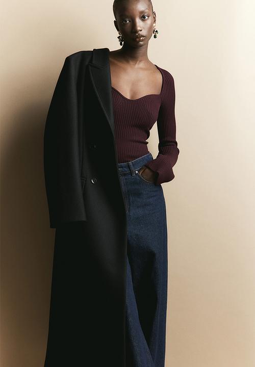 H&M - Rib-knit jumper - burgundy