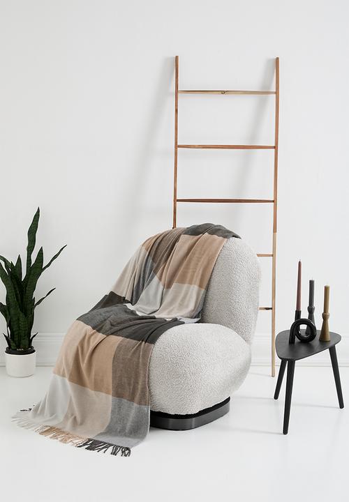 Sixth Floor - Autumn Check Throw - Tabacco