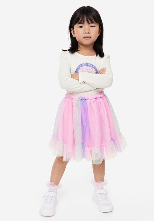 H&M - 2 Piece top and skirt set - white/rainbow