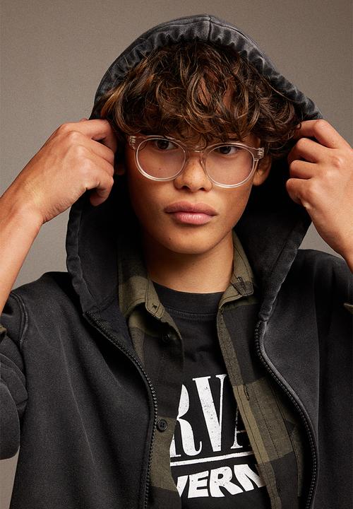H&M - Zip-through hoodie - washed black