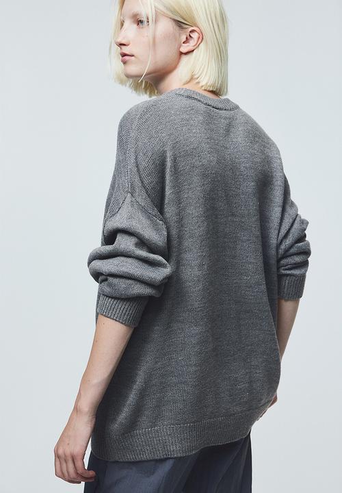H&M - Jacquard-knit jumper - dark grey snoopy 