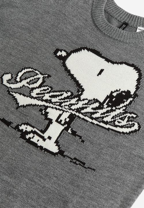 H&M - Jacquard-knit jumper - dark grey snoopy 