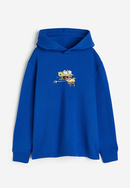 H&M - Printed hoodie - bright blue/spongebob