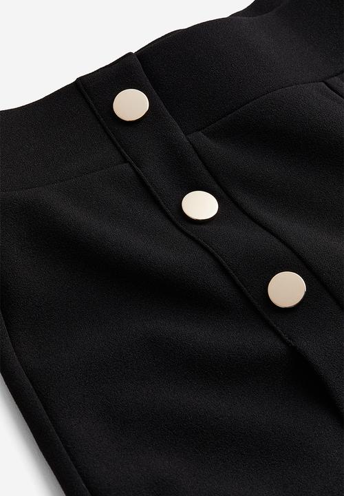 H&M - Button-detail trousers - black