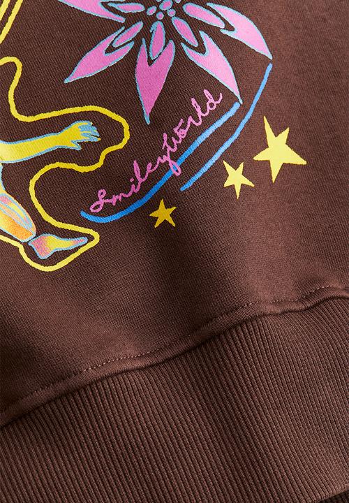 H&M - Oversized Sweatshirt - Brown/SmileyWorld®