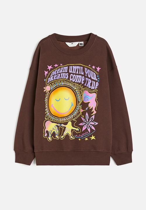 H&M - Oversized Sweatshirt - Brown/SmileyWorld®