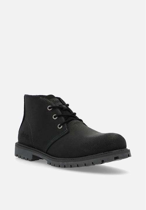 JEEP - Leather desert chukka boot - black