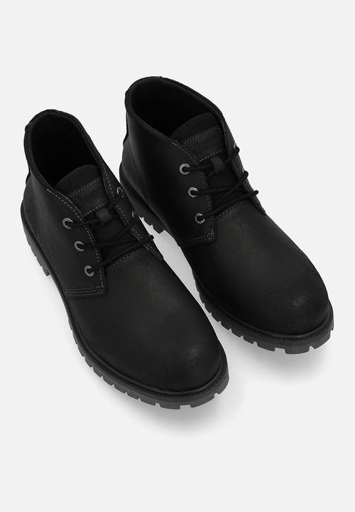 JEEP - Leather desert chukka boot - black