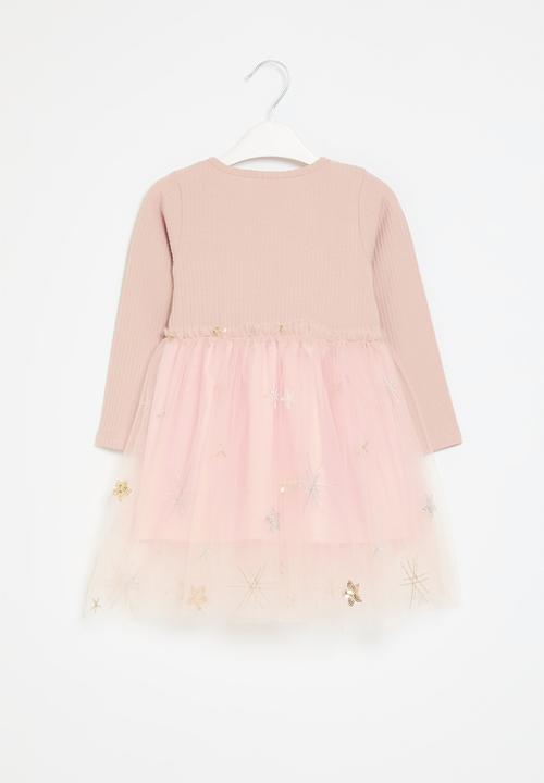 Pop Candy - Bow décor mesh dress - pink