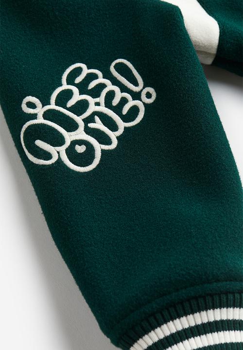 H&M - Embroidered baseball jacket - green