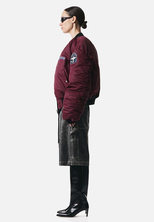 H&M - Reversible bomber jacket - black burgundy