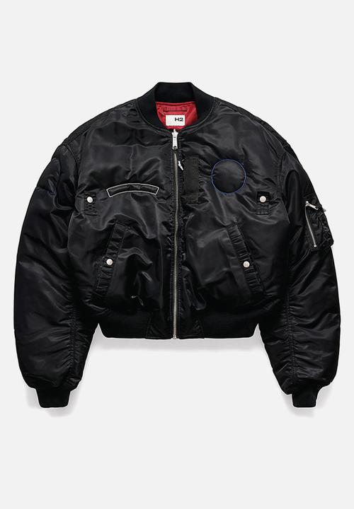 H&M - Reversible bomber jacket - black burgundy