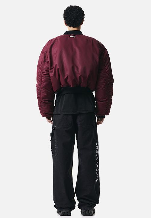H&M - Reversible bomber jacket - black burgundy