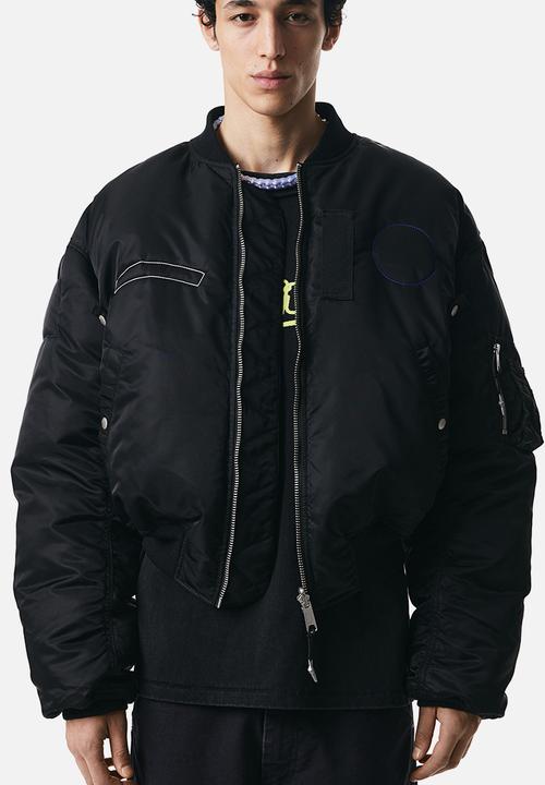 H&M - Reversible bomber jacket - black burgundy