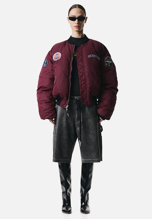 H&M - Reversible bomber jacket - black burgundy
