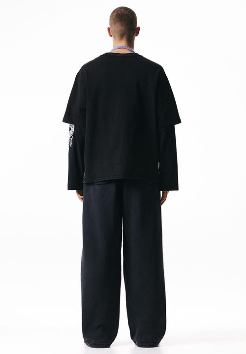 H&M - Double-layered T-shirt - black