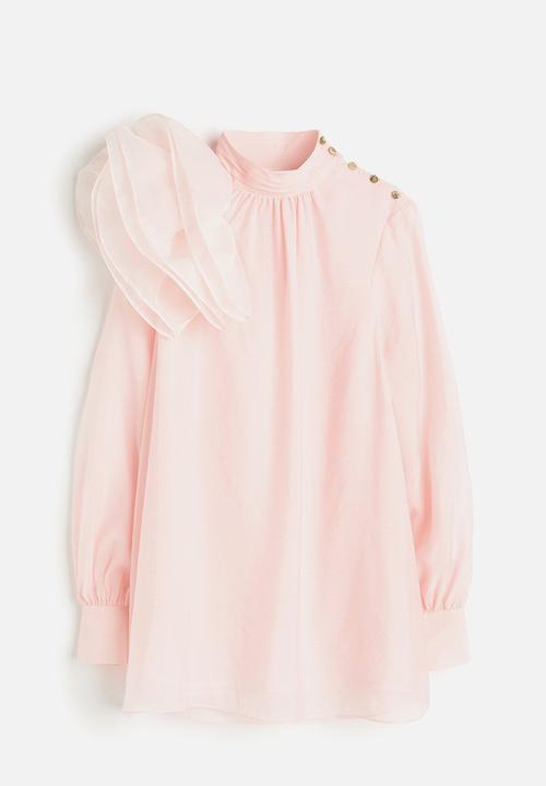 H&M - Appliquéd blouse - light pink