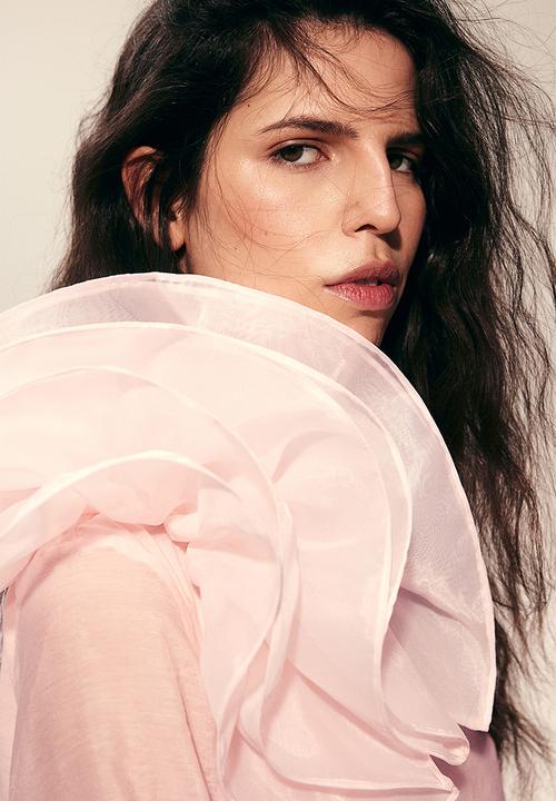 H&M - Appliquéd blouse - light pink