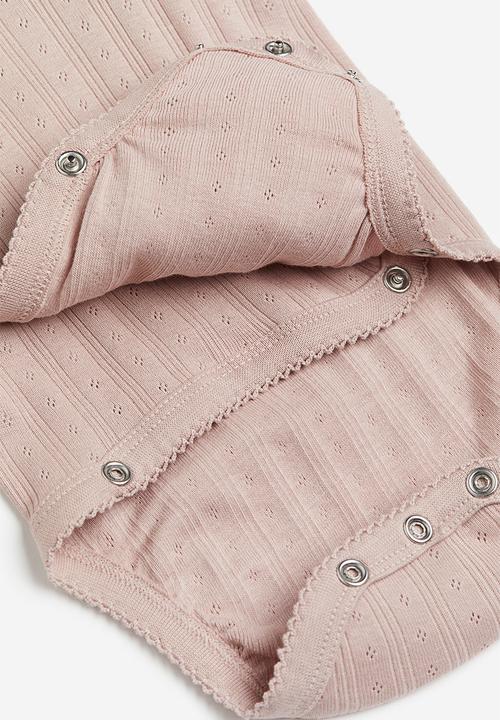 H&M - 3-pack wrapover bodysuits - pink & white