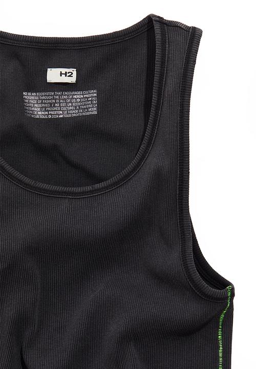 H&M - Ribbed vest top - black