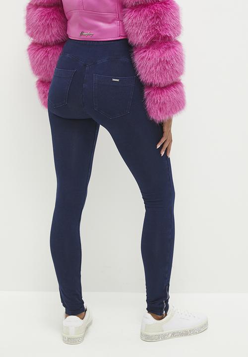SISSY BOY - High Rise Knit Jegging With Zip Detail - Dk Vintage