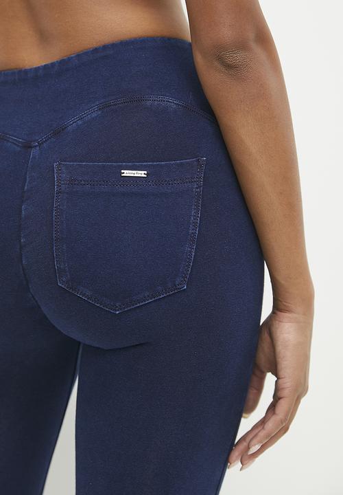 SISSY BOY - High Rise Knit Jegging With Zip Detail - Dk Vintage