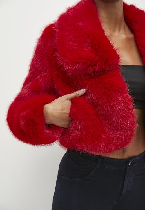 SISSY BOY - Full Fur Bolero Jacket - Red