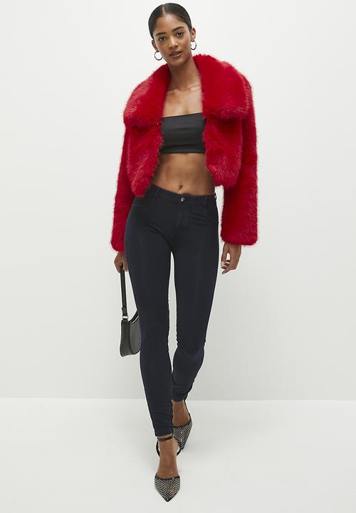 SISSY BOY - Full Fur Bolero Jacket - Red
