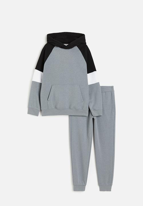 H&M - 2-piece sweatshirt set - grey/block-coloured