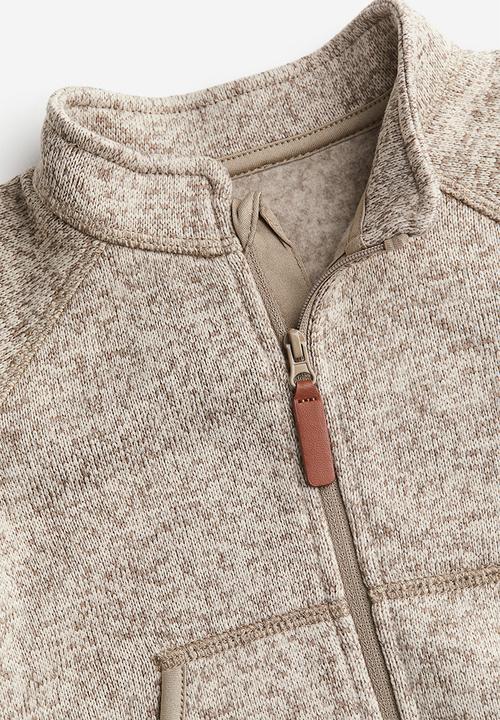H&M - 2-piece fleece-lined set - beige marl