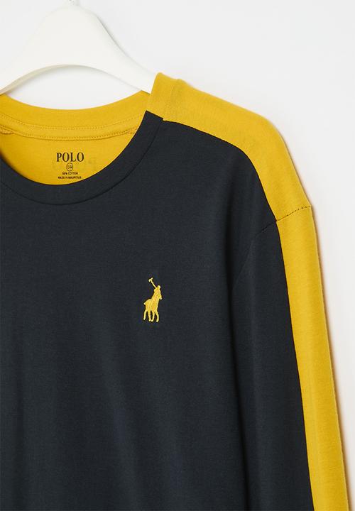 POLO - Boys david colour blocked long sleeve tee - navy