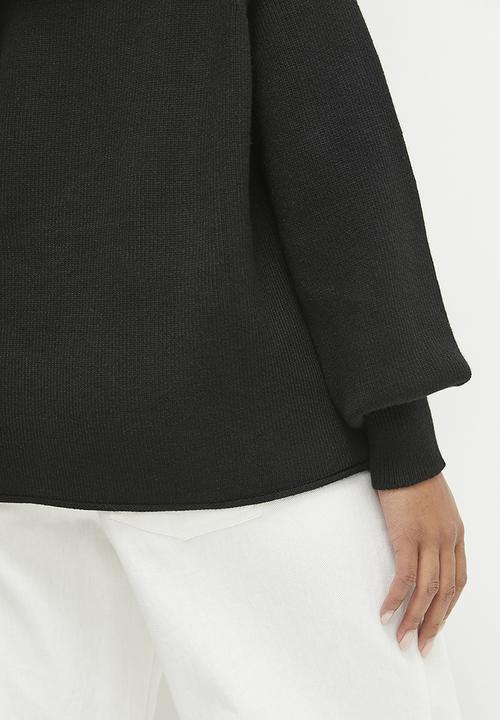 dailyfriday - Cold shoulder knitted top - black