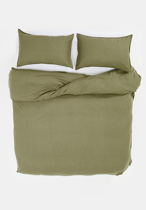Hertex Haus - Cotton Washed Bed Set - Aloe