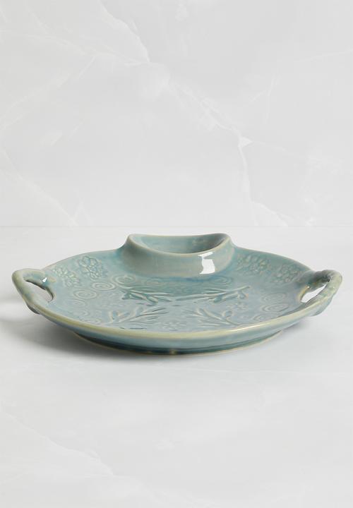 Sixth Floor - Flora platter bowl - blue 