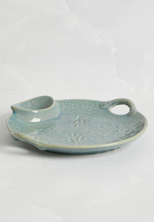 Sixth Floor - Flora platter bowl - blue 