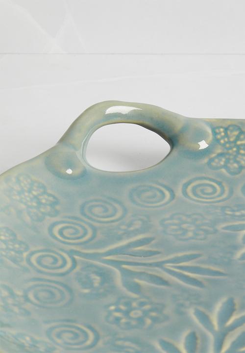 Sixth Floor - Flora platter bowl - blue 