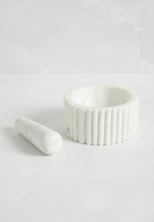 Sixth Floor - Marble Pestle & Mortar - White