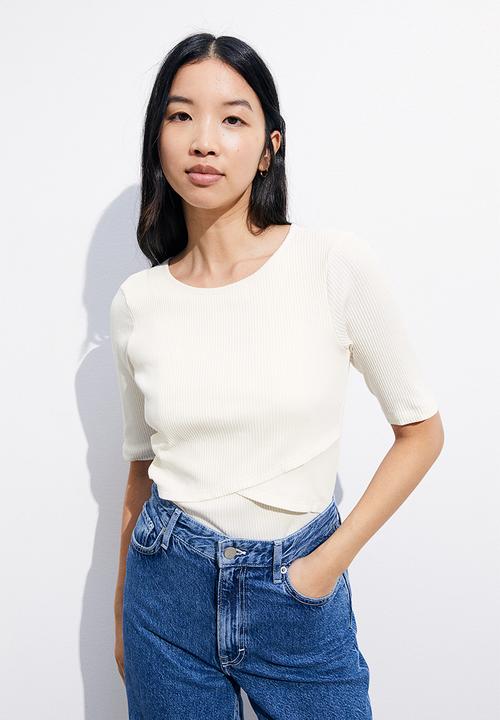 H&M - Mama before & after 2-pack maternity/nursing tops - black,white